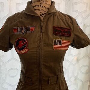 Top gun Halloween Flight Dress with patches size small